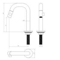 Fonteinset Clou Vale Incl. Toebehoren 7x38 Cm Mat Italiaans Zand