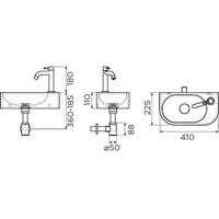 Fonteinset Clou InBe Set 7 Incl. Toebehoren 11x41 Cm Glanzend Wit