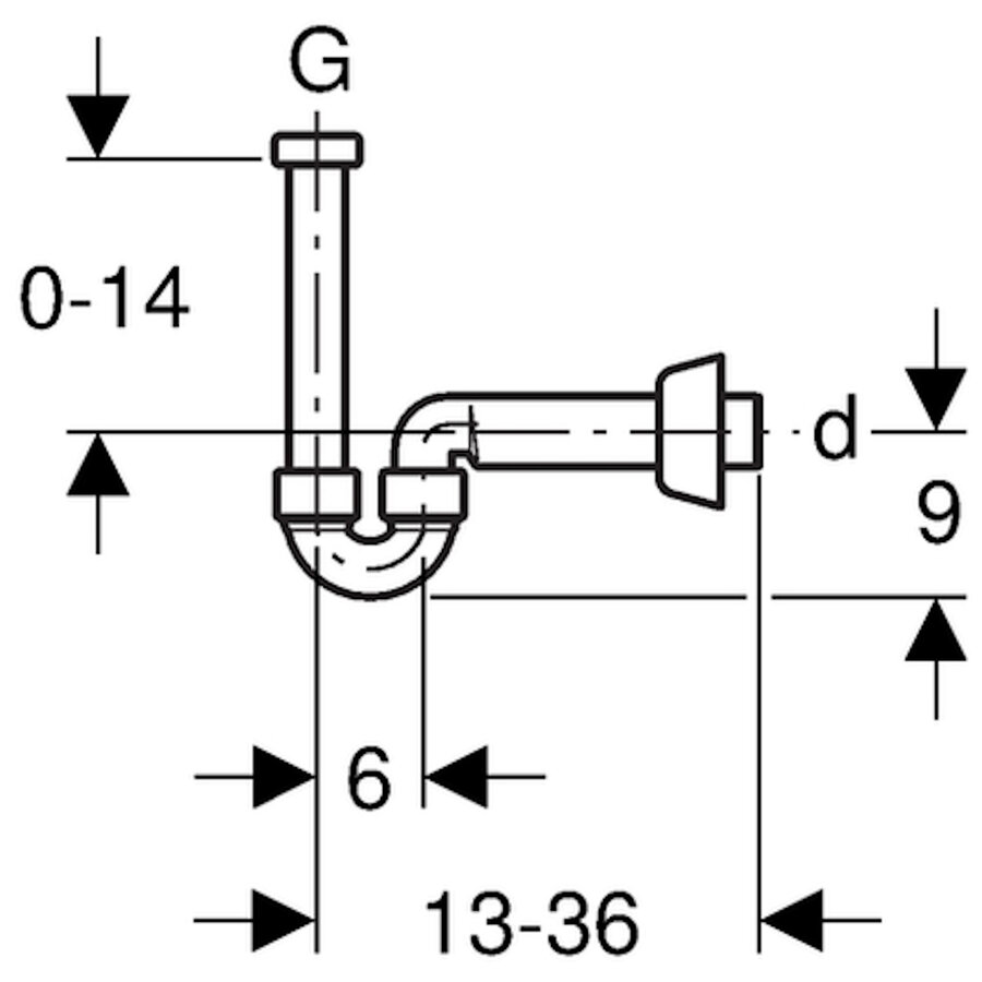 Buissifon Geberit Met Muurbuis en 5/4"x40mm Rozet Alpien Wit