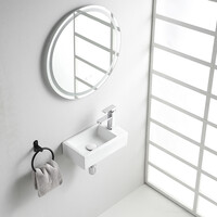 Fontein BWS Blong 40x22 Kraangat Rechts Glanzend Wit