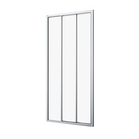 Schuifdeur Driedelig Sealskin Hooked 90x200 cm 6 mm Helder Glas Antikalk Zilver