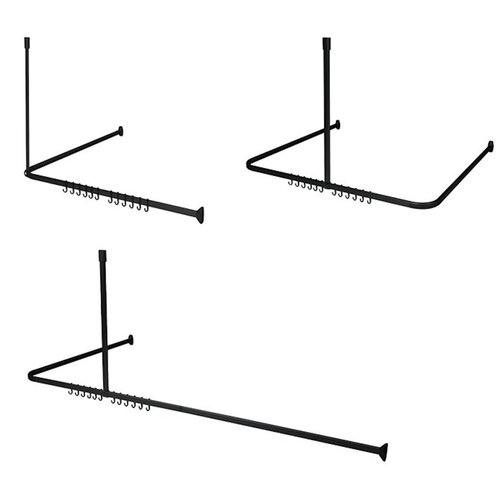 Douchegordijnstangset Sealskin Easy Roll 90x90x90 cm Zwart 
