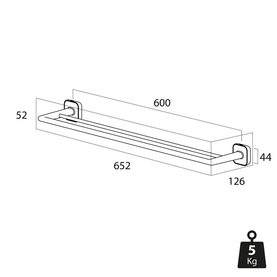 Handdoekrek Dubbel Tiger Carv 65,2 cm Zwart