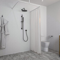 Douchegordijnstangset Sealskin Easy Roll 90x90x90 cm Wit