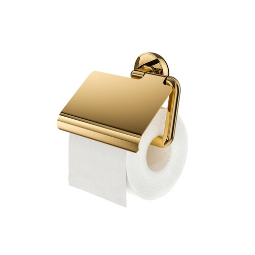 Toiletrolhouder Tiger Cooper Met Klep Hangend Goud 
