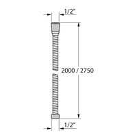 Doucheslang Tiger Excellence Uitrekbaar 200-275 cm RVS Geborsteld
