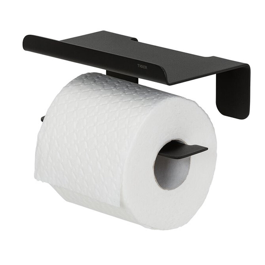 Toiletrolhouder Tiger Colar Met Planchet Zwart