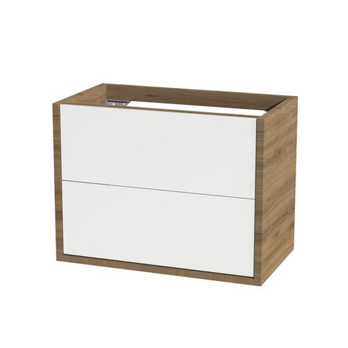 Tiger Boston Wastafelonderkast 80 cm Hoogglans Wit Chalet Eik 