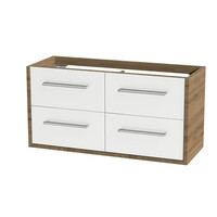 Tiger Boston Wastafelonderkast 120 cm Hoogglans Wit Chalet Eik