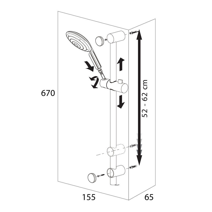 Doucheset Tiger Amalfi Met Comfort Water Saver Chroom