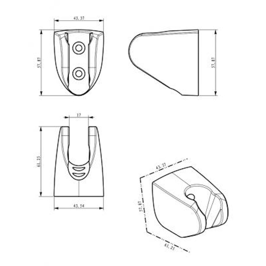 Wandhanddouchehouder BWS Karsten Kunststof Mat Zwart