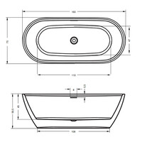 Bad Vrijstaand Riho Inspire160x75 cm Acryl Velvet Wit