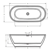 Bad Vrijstaand Riho Inspire 180x80 cm Acryl Velvet Zwart