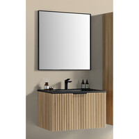 Badkamermeubelset BWS Bella 100 Cm Naturel Eik Mat Zwart