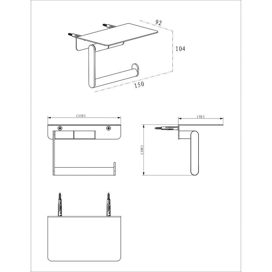 Toiletrolhouder BWS Mark Met Planchet Chroom