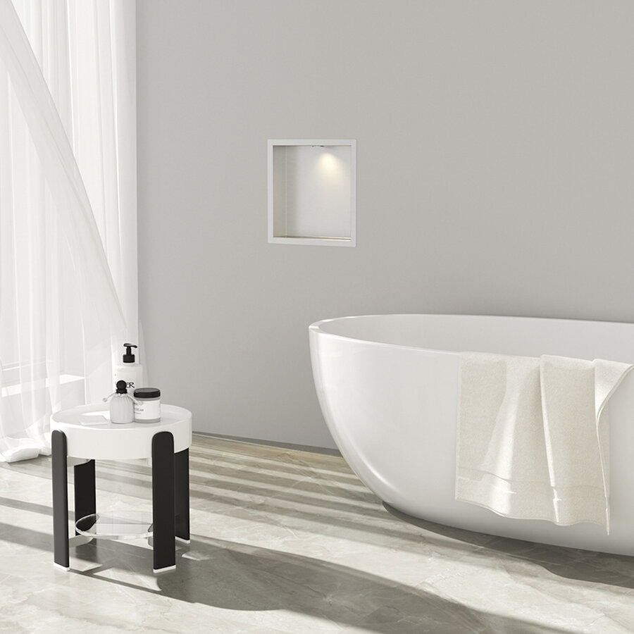 Inbouwnis Wiesbaden Demis 30x30x7cm Met Led RVS