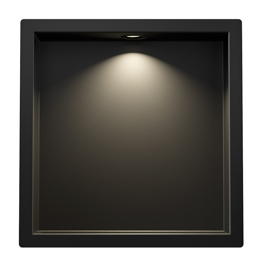 Inbouwnis Wiesbaden Demis 30x30x7cm Met Led Mat Zwart
