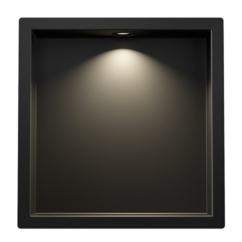 Inbouwnis BWS Albert 30x30x7cm Met Led Mat Zwart 