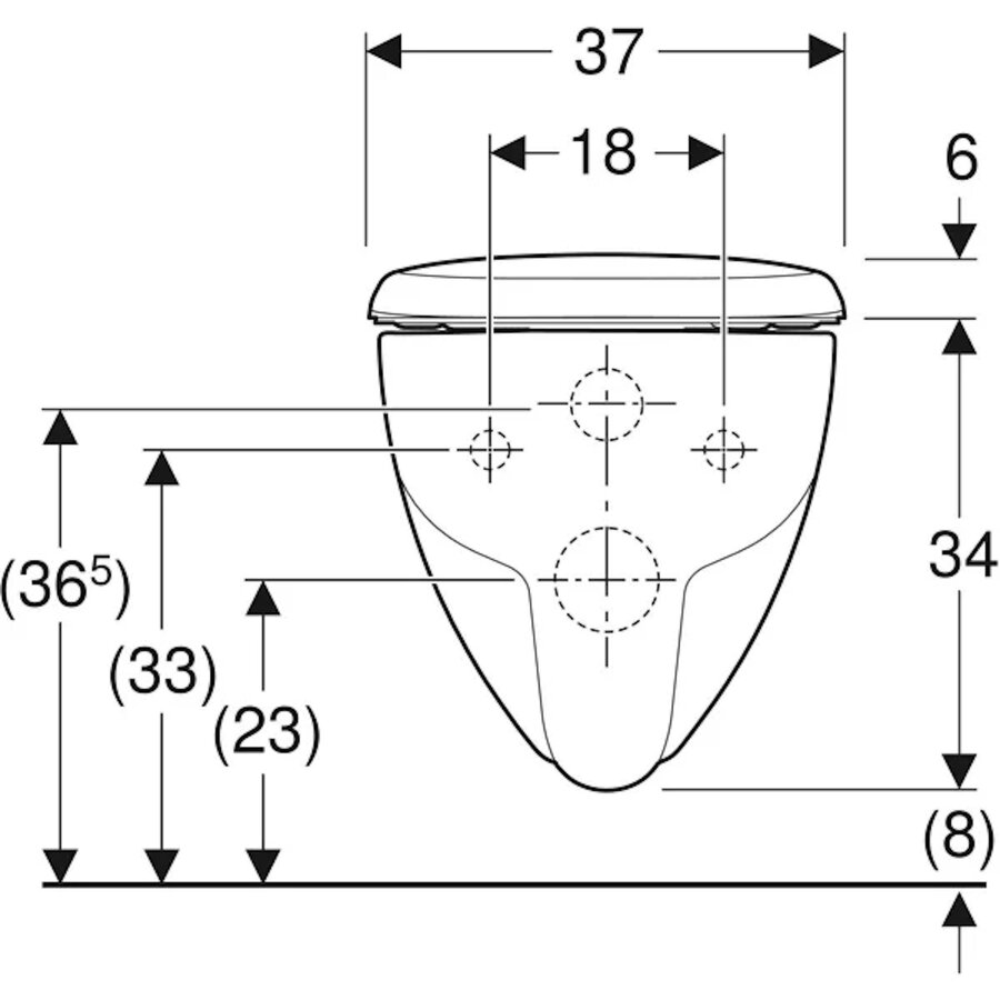 Wandcloset Geberit Renova Pack Diepspoel Rimfree Met Zitting Softclose En Quick release Wit