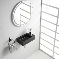 Fontein BWS Blong 40x22 Kraangat Rechts Mat Zwart