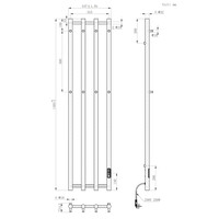 Elektrische Radiator Best Design Velten 140.5x34.6 cm 250W Mat Zwart