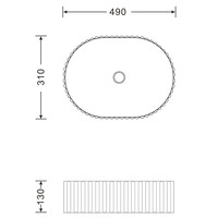 Waskom Sapho Picobello Keramisch Ovaal 49x31 cm Wit