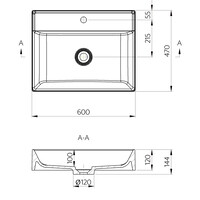 Opbouw Wastafel Sapho Twig Met Wastekapje 60x47 cm Cast Marble Wit