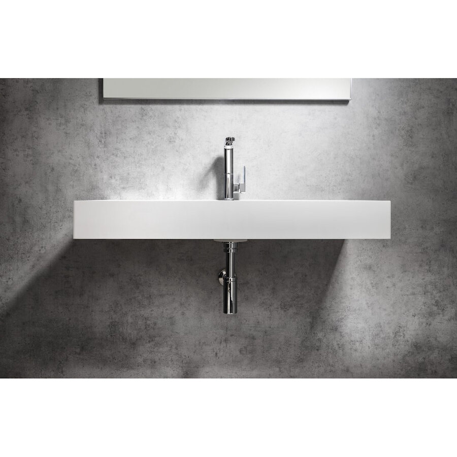 Opbouw Wastafel Sapho Twig Met Wastekapje 100x47 cm Cast Marble Wit