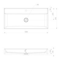 Opbouw Wastafel Sapho Twig Met Wastekapje 100x47 cm Cast Marble Wit