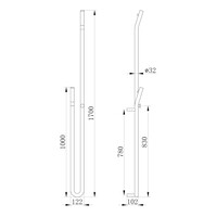 Elektrische Radiator Sapho Duopasso Met Timer 12,2x170 cm 45W Chroom