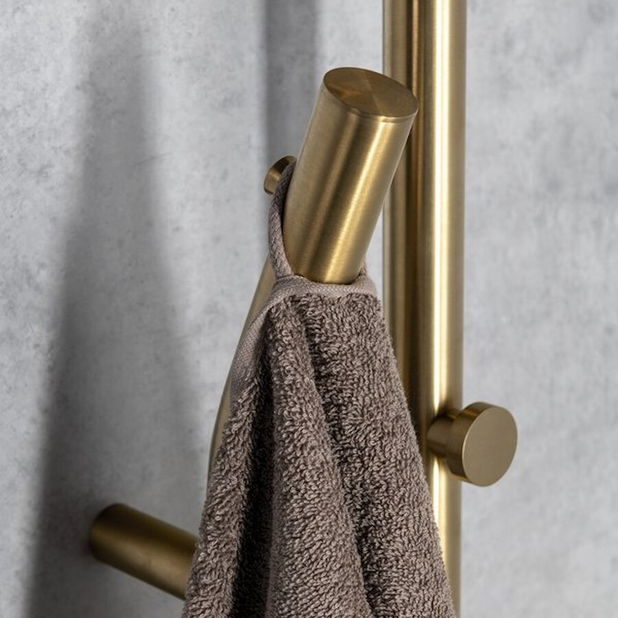 Elektrische Radiator Sapho Duopasso Met Timer 12,2x170 cm 45W Geborsteld Goud