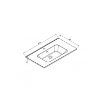 Wastafel BWS Bella 80 cm Mat Zwart