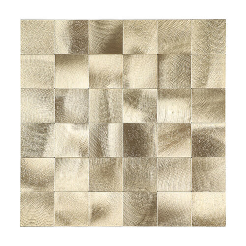 Mozaïek Isodeco Steenstrip Blok Vierkant Zelfklevend 30.5x30.5 cm Licht Goud (Prijs Per Stuk) 