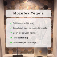 Mozaïek Isodeco Steenstrip Blokjes Zelfklevend 30.5x30.5 cm Goud (Prijs Per Stuk)