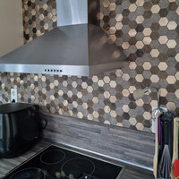 Mozaïek Isodeco Steenstrip Hexagon V-Groef Zelfklevend 28.8x29.2 cm Koper (Prijs Per Stuk)