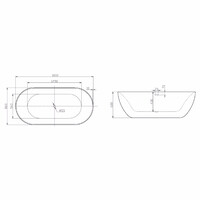 Vrijstaand Bad Melissa 180x85x60 cm Incl. Klikwaste, Afvoer en Sleuf Overloop Glans Wit