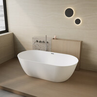 Vrijstaand Ligbad Salenzi Flow 165x83x50 cm Mat Wit