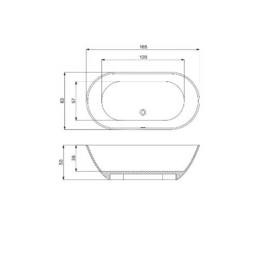 Vrijstaand Ligbad Salenzi Flow 165x83x50 cm Mat Wit