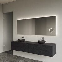 Spiegel BWS GlintEdge Rechthoekig 140 x 70 cm Incl. Spiegelverwarming, Scheerspiegel en Indirect LED-verlichting Rondom