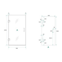 Glas Voor Nisdeur Wiesbaden Less 100x200 cm 8 mm Nano Helder Glas