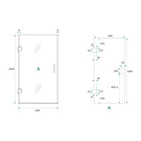 Glas Voor Nisdeur BWS Miley 70x200 cm 8 mm Nano Helder Glas