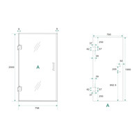 Glas Voor Nisdeur BWS Miley 80x200 cm 8 mm Nano Helder Glas