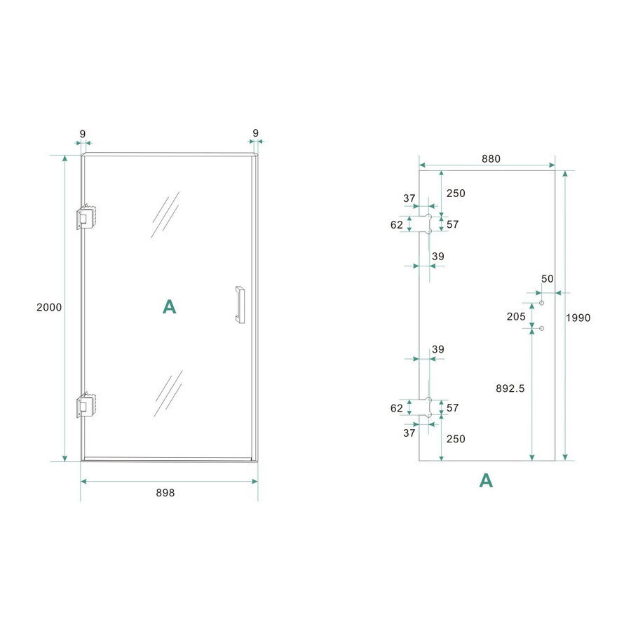 Glas Voor Nisdeur BWS Miley 90x200 cm 8 mm Nano Helder Glas