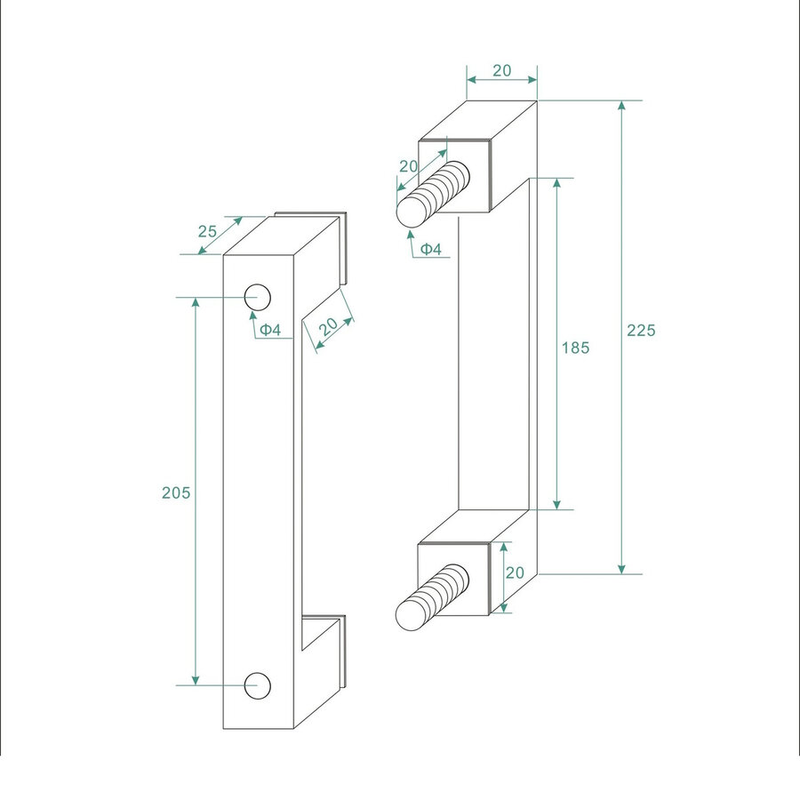 Scharnierset En Greep tbv Profielloze Nisdeur BWS Miley Mat Wit