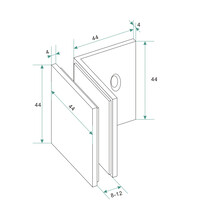 Glaskoppeling Set BWS tbv Inloopdouche Profielloos Geborsteld Staal