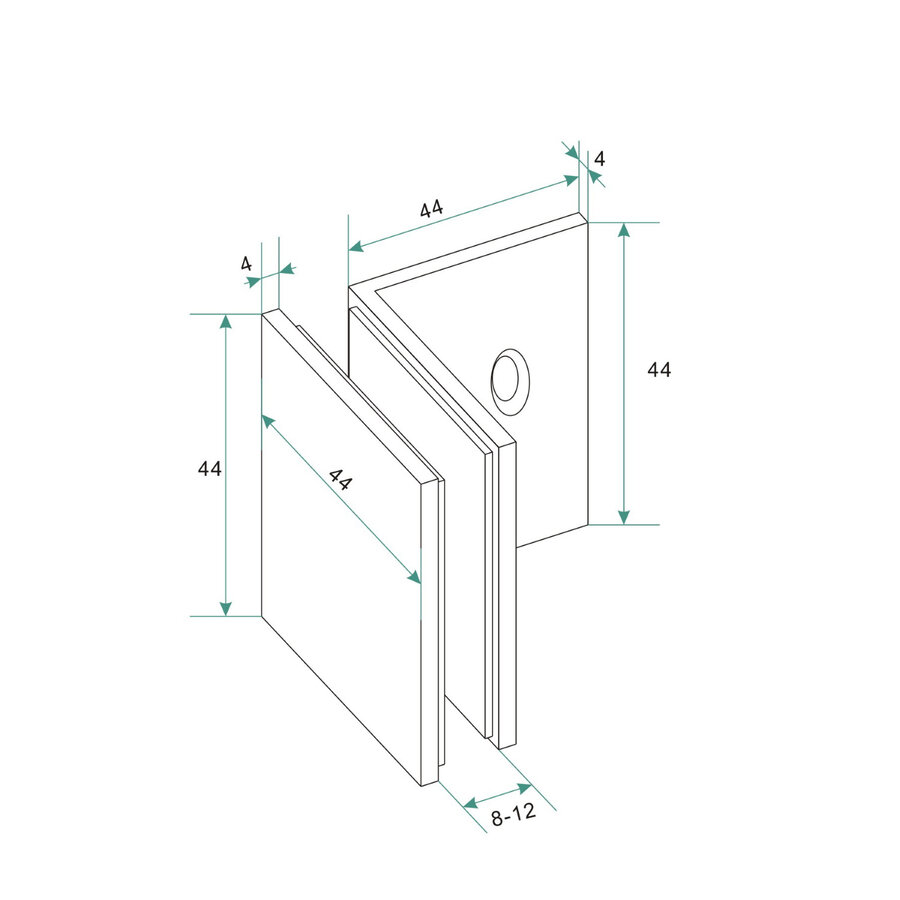 Glaskoppeling Set BWS tbv Inloopdouche Profielloos Mat Wit