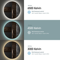 Badkamerspiegel Gliss Fury Organic LED Verlichting 100x100 cm En Spiegelverwarming