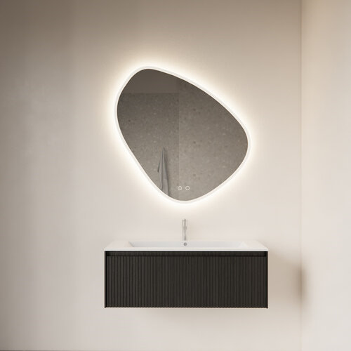 Badkamerspiegel Gliss Design Fury Satine 80x80cm Met LED-Verlichting En Spiegelverwarming 