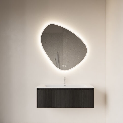 Badkamerspiegel Gliss Design Fury Satine 100x100cm Met LED-Verlichting En Spiegelverwarming 