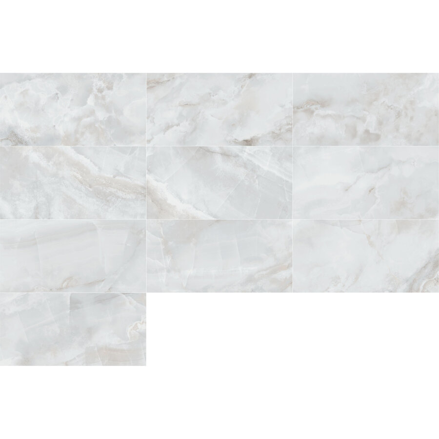 Vloertegel Pamesa Sardonyx Pearl 60x120 cm Gepolijst Wit (Prijs Per M2)